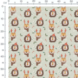 Tissu - Animaux chapeaux de Noël