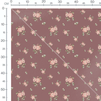 Tissu - Bouquets de roses sur fond mauve