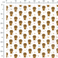 Tissu - Chats marron et tétines