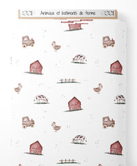 Tissu - Animaux et bâtiments de ferme