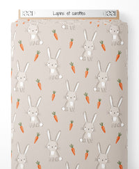Tissu - Lapins et carottes