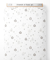Tissu - Ornements et flocons gris