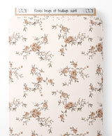 Tissu - Roses beige et feuillage subtil