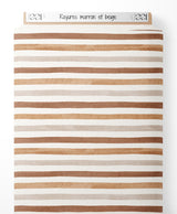 Tissu - Rayures marron et beige