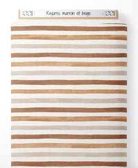 Tissu - Rayures marron et beige