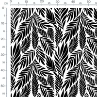 Tissu - Feuilles variées en noir