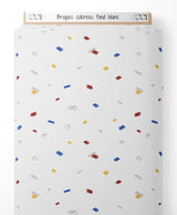 Tissu - Briques colorées sur fond blanc