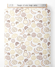 Tissu - Nuages et arcs beige variés