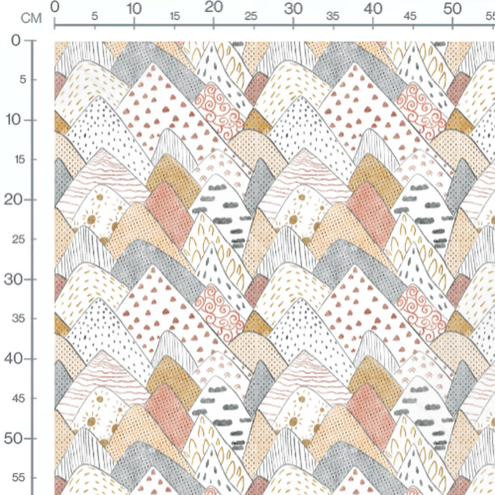 Tissu - Montagnes motifs variés