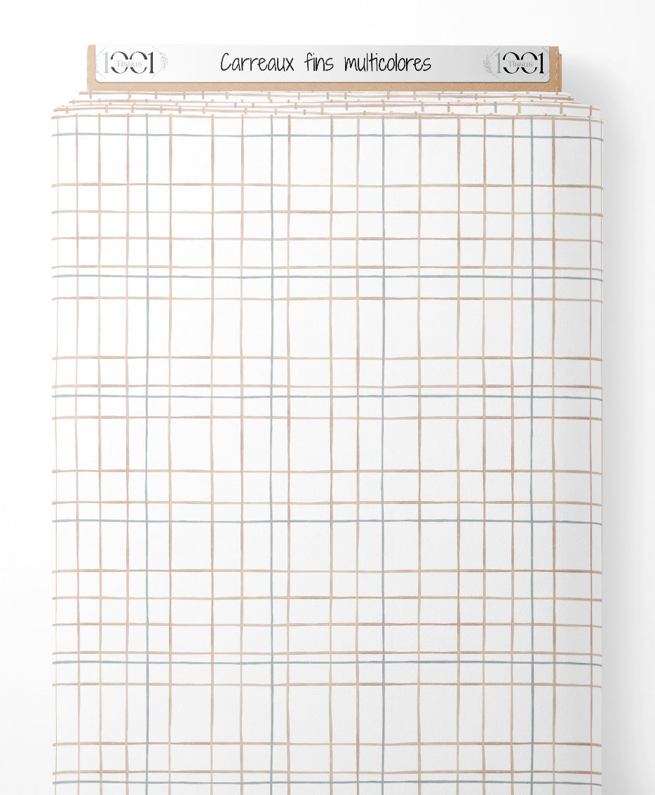Tissu - Carreaux fins multicolores