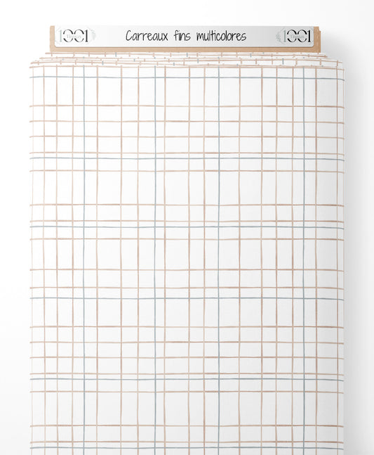 Tissu - Carreaux fins multicolores