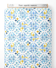 Tissu - Fleurs aquarelle nuancées