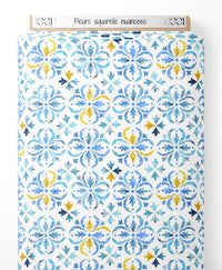 Tissu - Fleurs aquarelle nuancées