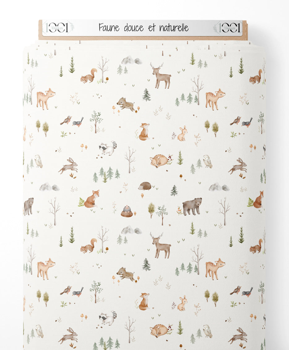 Tissu - Faune douce et naturelle