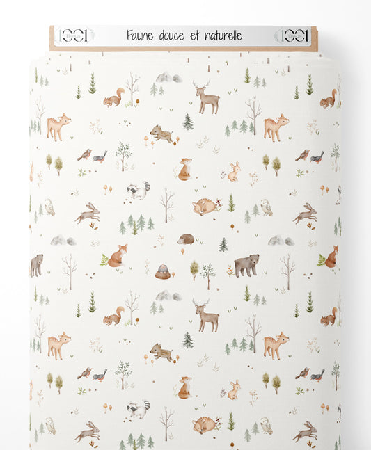 Tissu - Faune douce et naturelle