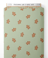 Tissu - Bonshommes pain d'épices verts