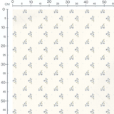 Tissu - Fleurs bleues sur crème
