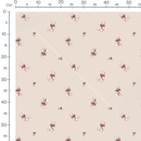 Tissu - Oursons blancs nœuds marron beige