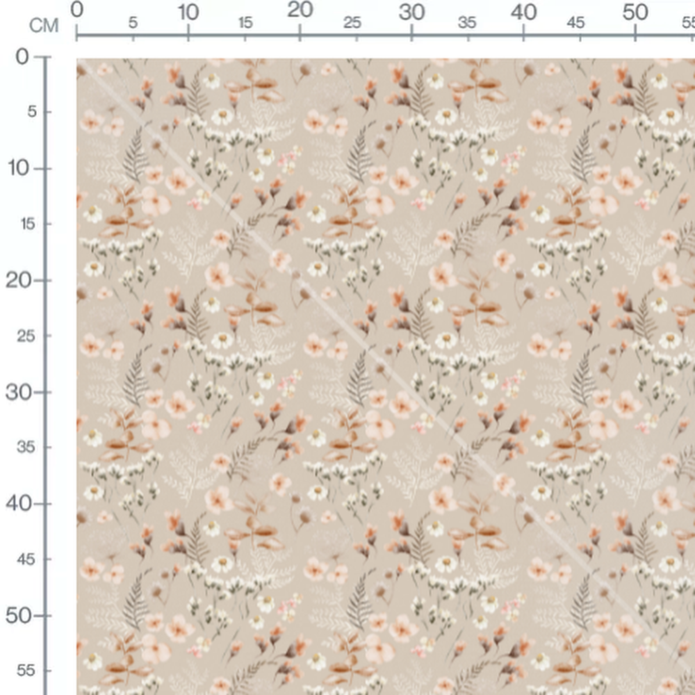Tissu - Fleurs roses et blanches nuancées