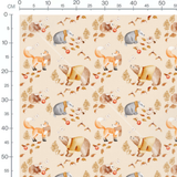 Tissu - Animaux en écharpe automnale