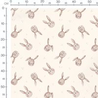 Tissu - Lapins bruns et joues roses