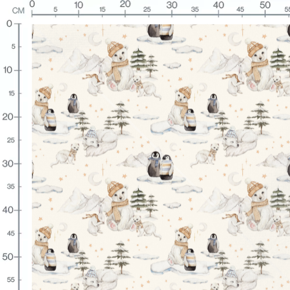 Tissu - Scène polaire étoilée