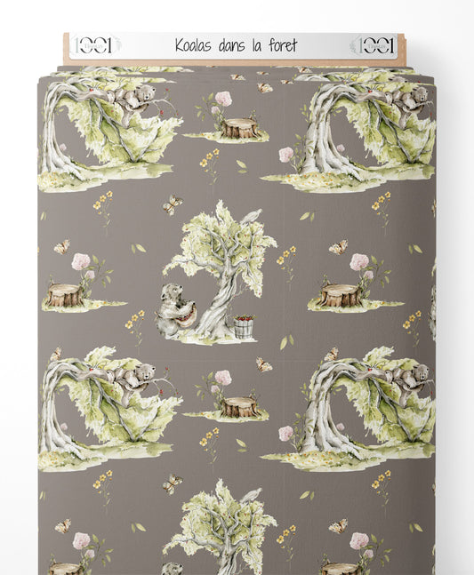 Tissu - Koalas dans la forêt