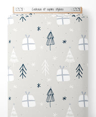 Tissu - Cadeaux et sapins stylisés