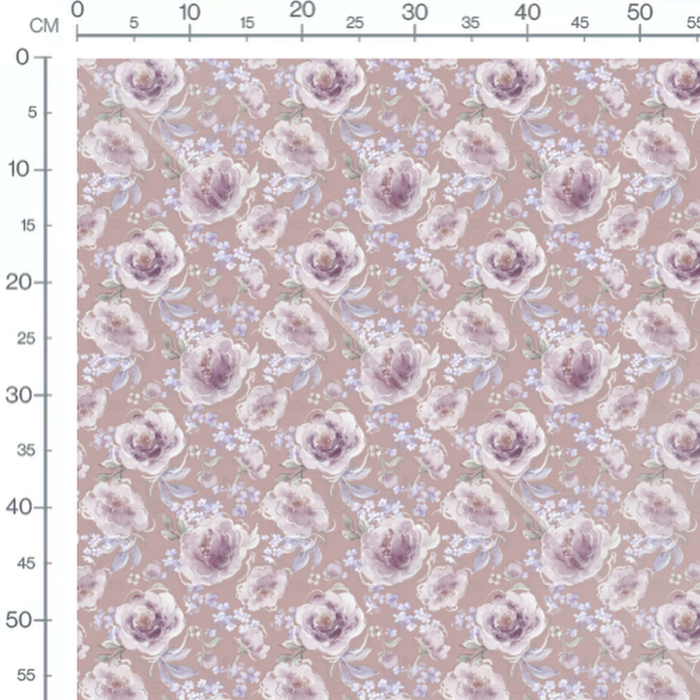 Tissu - Fleurs roses et violettes 6