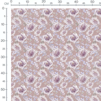 Tissu - Fleurs roses et violettes 6