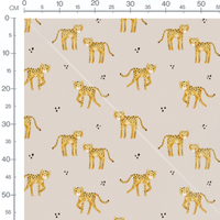 Tissu - Léopards sur fond beige