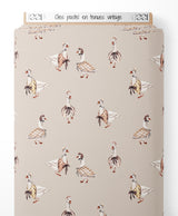 Tissu - Oies pastel en tenues vintage