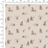 Tissu - Ours mangeant du miel