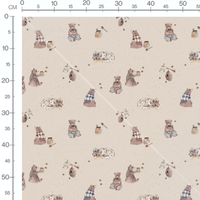 Tissu - Ours mangeant du miel