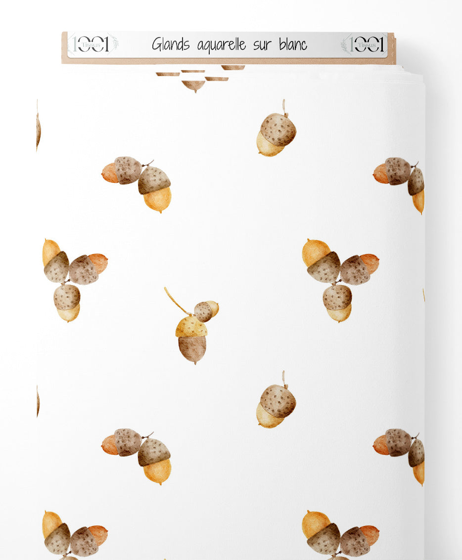 Tissu - Glands aquarelle sur blanc