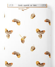 Tissu - Glands aquarelle sur blanc