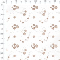 Tissu - Boutons variés sur fond clair