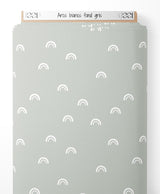 Tissu - Arcs blancs sur fond gris