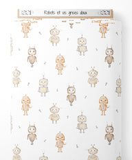 Tissu - Robots et vis grises doux