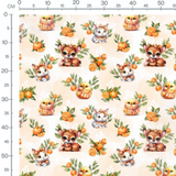 Tissu - Animaux et oranges