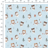 Tissu - Bonhommes neige et cadeaux 3