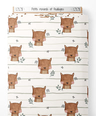 Tissu - Petits renards et feuillages