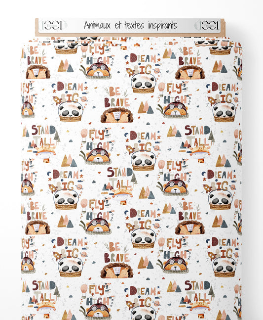 Tissu - Animaux et textes inspirants