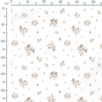 Tissu - Fleurs roses sur fond blanc