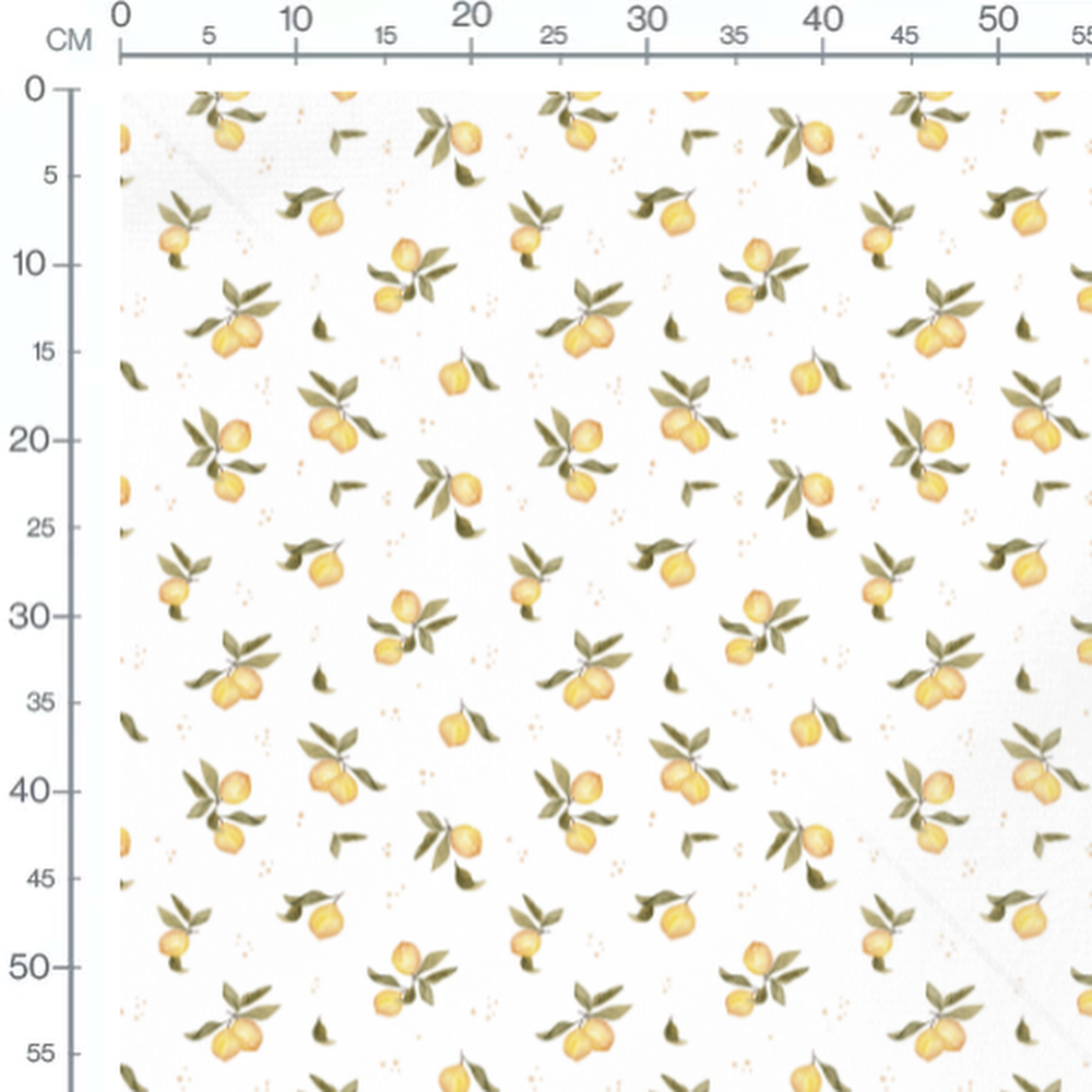 Tissu - Citrons doux et taches beiges