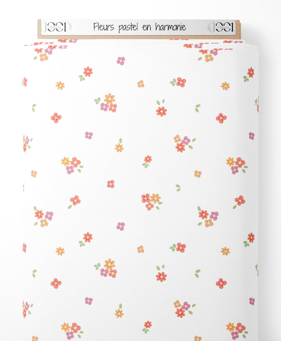 Tissu - Fleurs pastel en harmonie