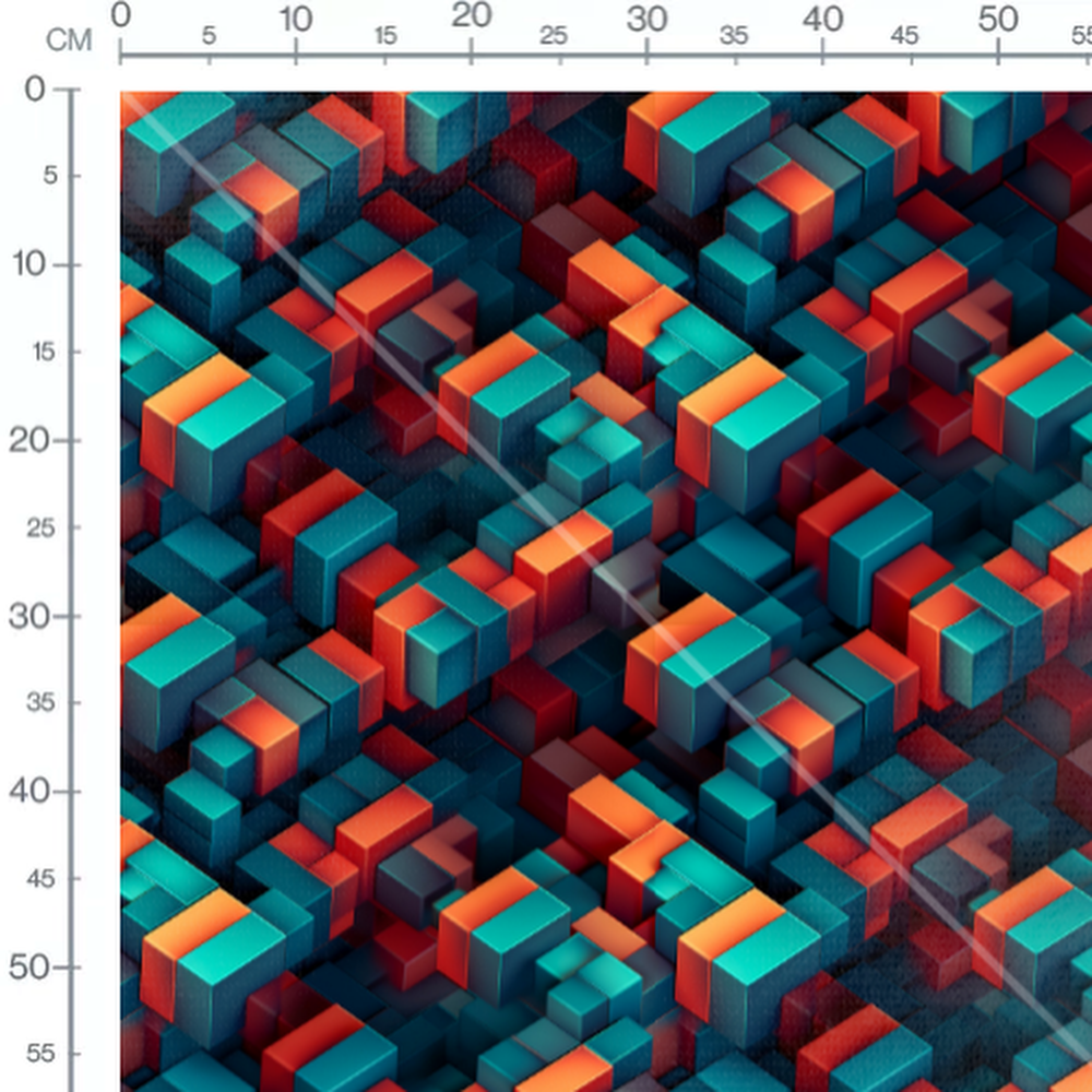 Tissu - Cubes 3D Futuristes