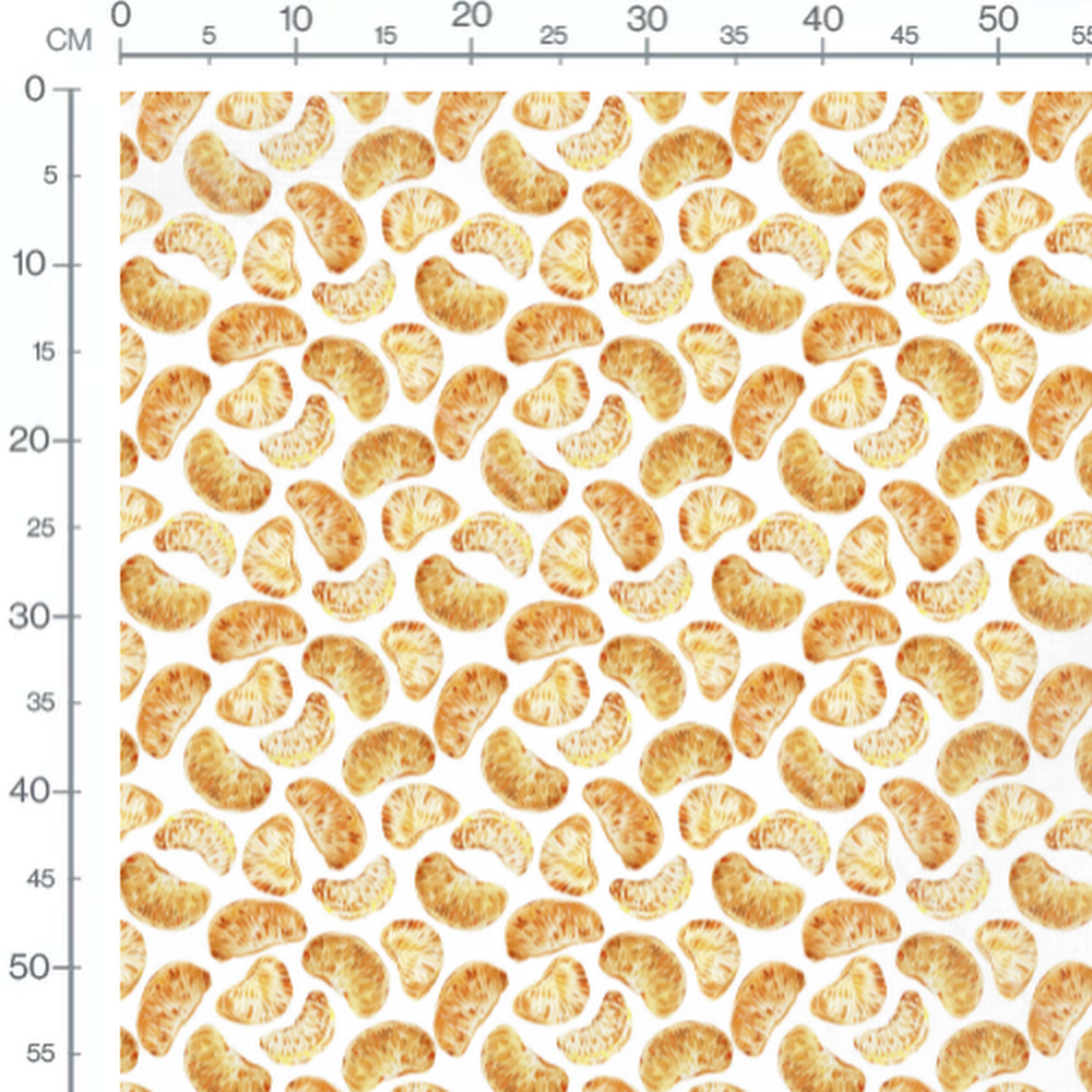 Tissu - Quartiers d'agrumes aquarelle