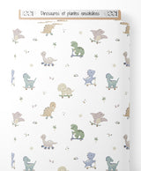 Tissu - Dinosaures et plantes ensoleillées