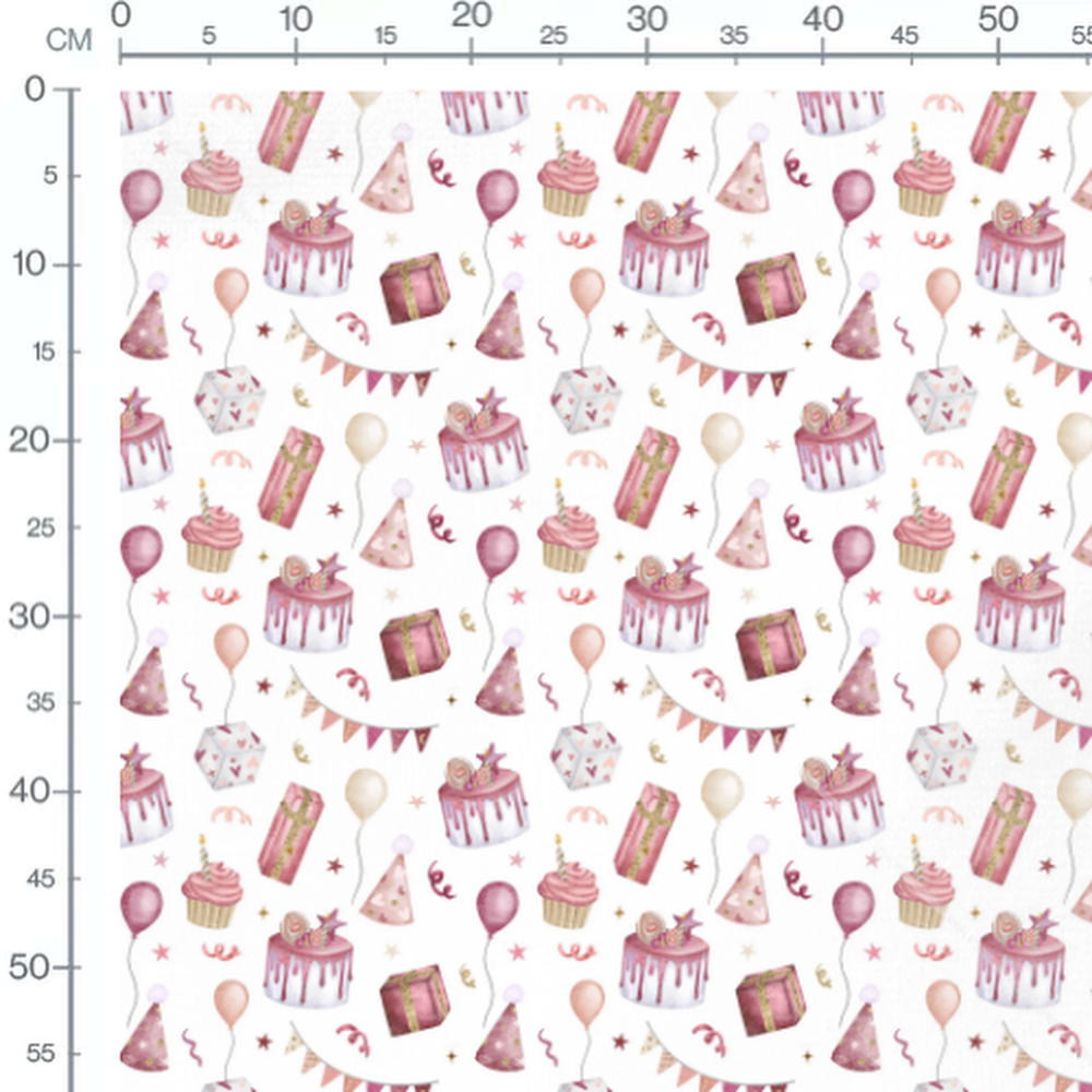 Tissu - Éléments de fête rose